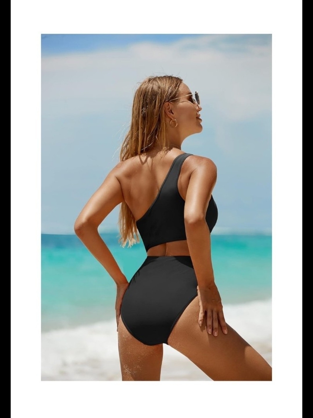 Yonique One-Shoulder Cutout One-Piece Swimsuit – Size Large | NWT